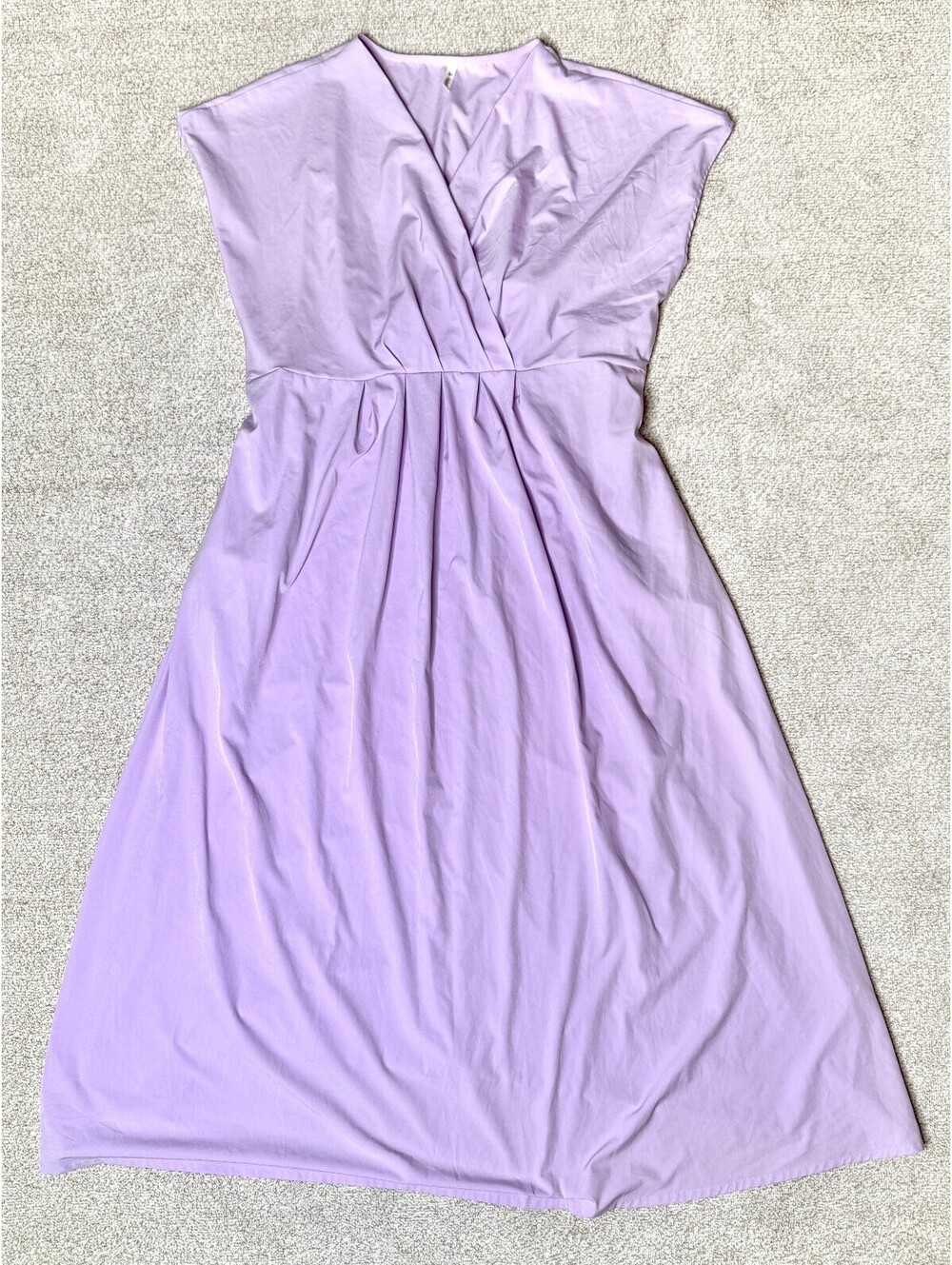 Halara Lavender Wrap Maxi Dress XL Tie Back Cap Sleeve Purple Stretch